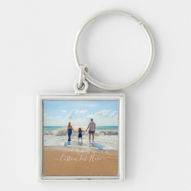 Custom Photo Text Keychain - Your Summer Vacation (Front)
