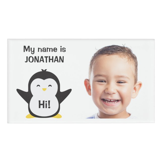 Custom Photo & Text Kids' ID badge (Front)