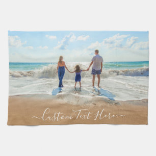 Custom Photo Text Kitchen Towel with Your Photos