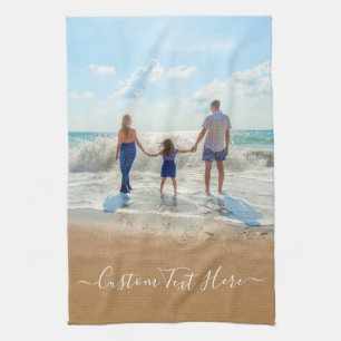 Custom Photo Text Kitchen Towel with Your Photos