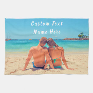 Custom Photo Text Kitchen Towel - Your Own Design