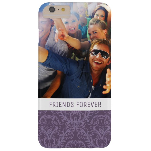 Custom Photo & Text Luxury Purple Wallpaper Case-Mate iPhone Case (Back)