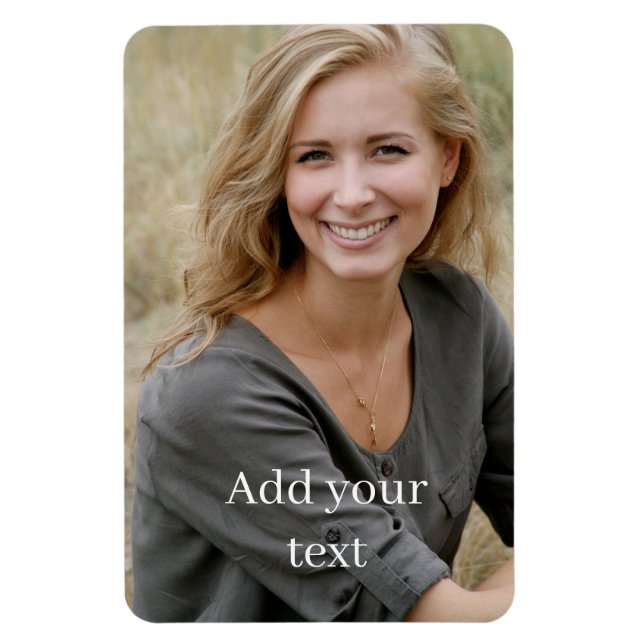 Custom Photo & Text. Magnet (Vertical)