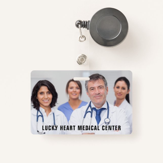 Custom Photo & Text Medical / Hospital badges (Front with Retractable)