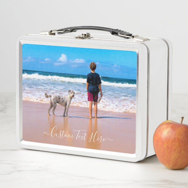 Custom Photo Text Metal Lunch Box with Your Pets (In Situ)