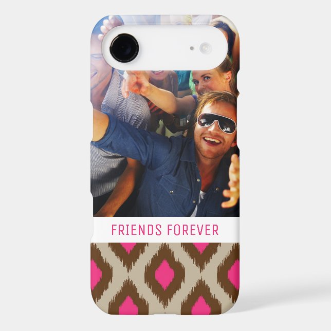 Custom Photo & Text Modern ikat pattern Case-Mate iPhone Case (Back)