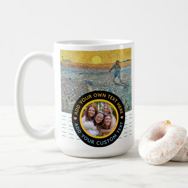 Custom Photo & Text Mug – Artistic Keepsake Memory (With Donut)