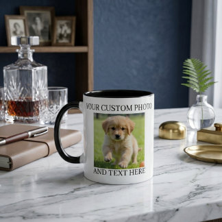 Custom Photo & Text Mug Personalized Gift Coffee 