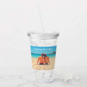 Custom Photo Text Name Acrylic Tumbler Your Photos