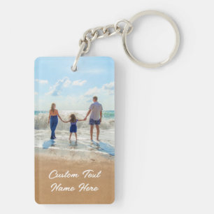 Custom Photo Text Name Keychain Your Family Gift