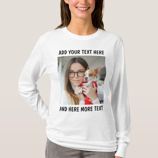 Custom Photo & Text Or Name T-Shirt (Front)