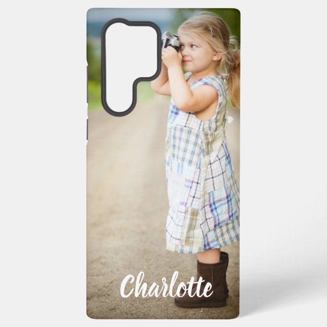 Custom Photo Text Personalized  Samsung Galaxy S22 Ultra Case (Back)