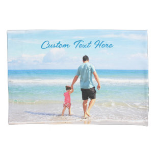 Custom Photo Text Pillow Case Your Dad Photos Gift