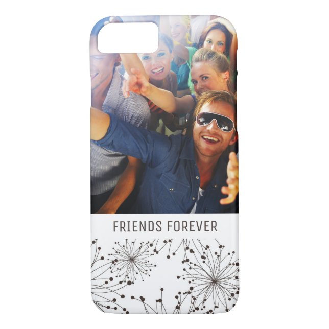 Custom Photo & Text Retro floral background Case-Mate iPhone Case (Back)