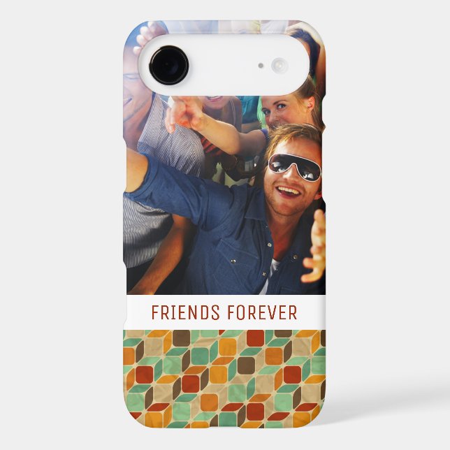 Custom Photo & Text Retro geometric pattern 4 2 Case-Mate iPhone Case (Back)
