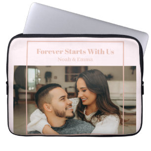 Custom Photo & Text Romantic Gift - Personalized  Laptop Sleeve