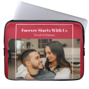 Custom Photo & Text Romantic Gift - Personalized  Laptop Sleeve