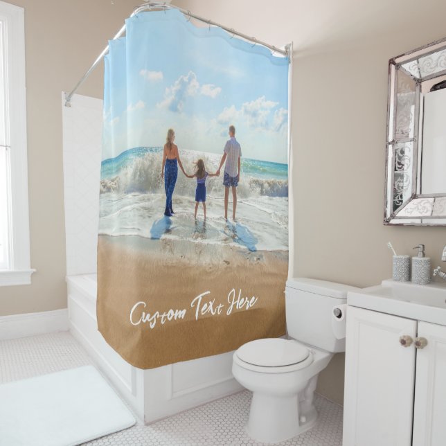 Custom Photo Text Shower Curtain with Your Photos (In Situ)