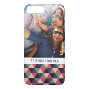 Custom Photo & Text Teal & Pink Triangle Pattern Case-Mate iPhone Case