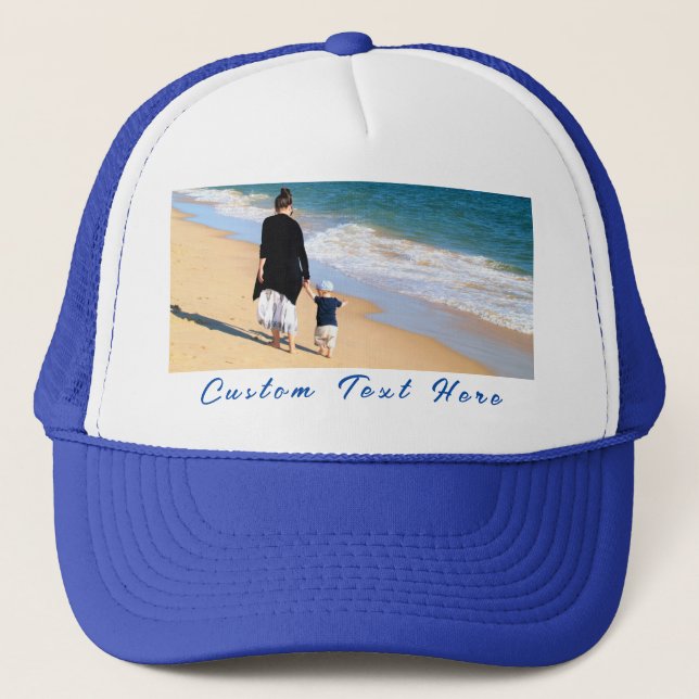 Custom Photo Text Trucker Hat Your Favourite Photo (Front)