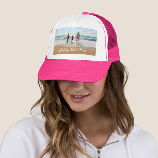 Custom Photo Text Trucker Hat Your Photos Gift (In Situ)