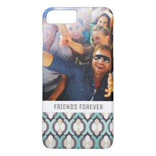 Custom Photo & Text Turquoise Moroccan Pattern iPhone 8 Plus/7 Plus Case