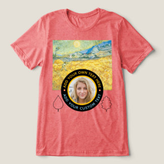 Custom Photo-Text – Van Gogh Art Birthday Holiday Tri-Blend Shirt