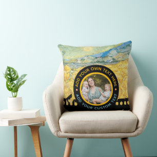 Custom Photo Text – Van Gogh Art Personalized Gift Throw Pillow