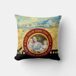 Custom Photo Text – Van Gogh Art Personalized Gift Throw Pillow