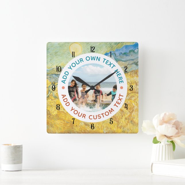Custom Photo & Text Wall Clock – Personalized Gift (Home)