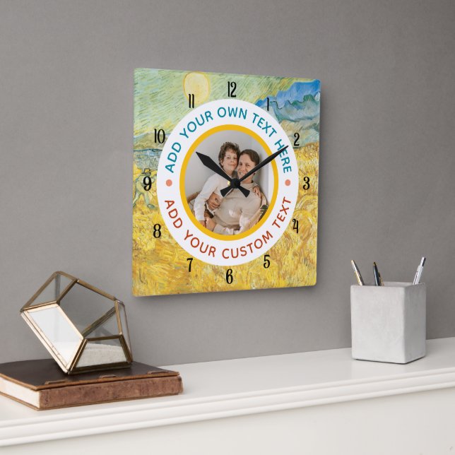 Custom Photo & Text Wall Clock – Personalized Gift (Office)