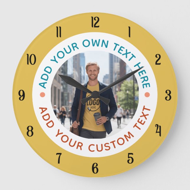 Custom Photo & Text Wall Clock – Personalized Gift (Front)
