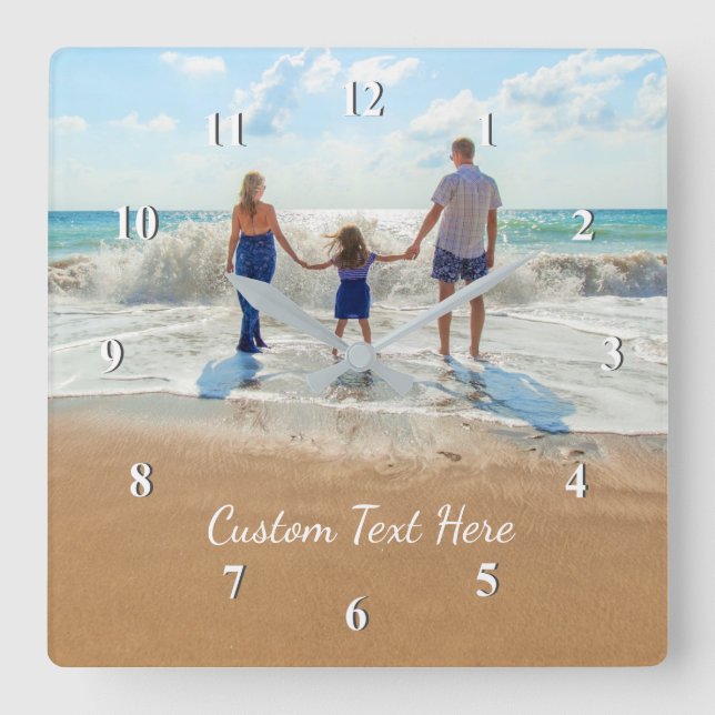 Custom Photo Text Wall Clock Your Design - Summer (Front)