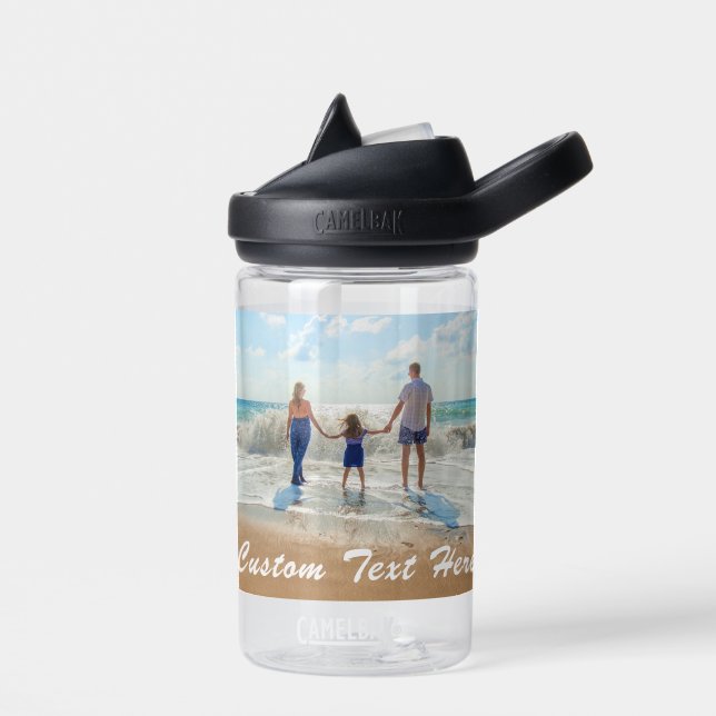 Custom Photo Text Water Bottle with Your Photos (Left)