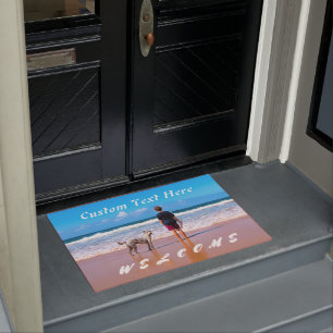 Custom Photo Text Welcome Doormat Your Pets Photos