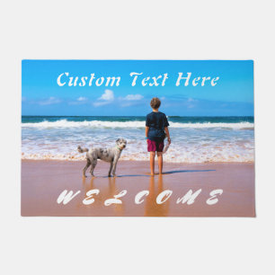 Custom Photo Text Welcome Doormat Your Pets Photos
