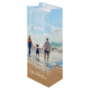 Custom Photo Text Wine Gift Bag Your Own Design