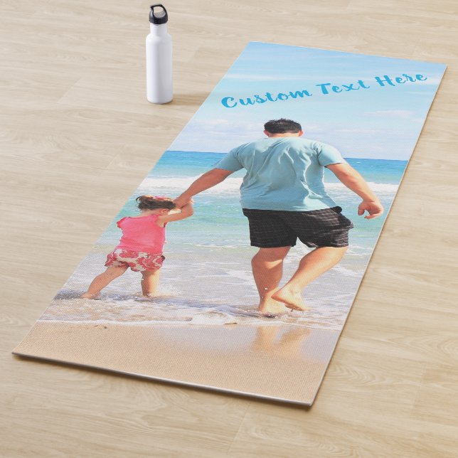 Custom Photo Text Yoga Mat Your Family Photos DAD (In Situ)