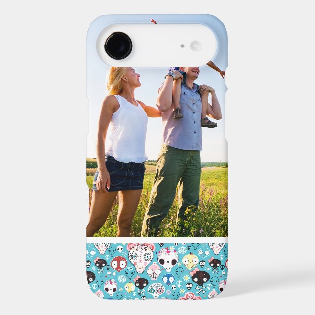Custom Photo Texture laughing skull Case-Mate iPhone Case (Back)