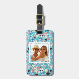 Custom Photo Texture laughing skull Luggage Tag