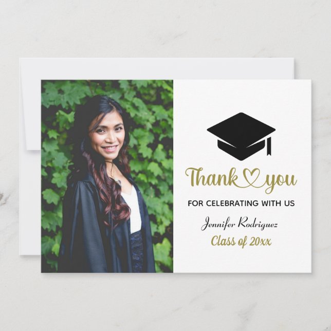 Custom Photo Thank You Graduation Cap Grad (Front)