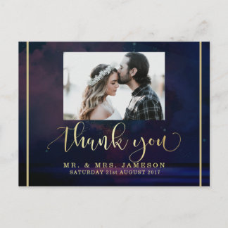 Custom Photo Thank You | Starry Night Sky Postcard
