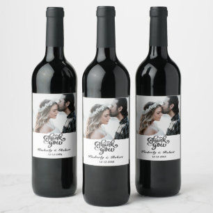 Custom Photo Thank You Wedding Wine Label