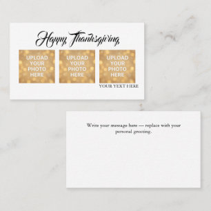 Custom Photo Thanksgiving Greeting  Business Card