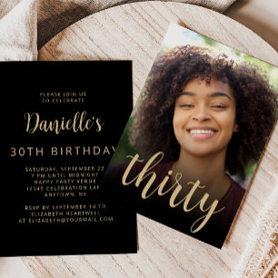 Custom Photo Thirty 30th Birthday Party Invitation