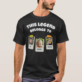 Custom Photo This Legend Belongs To Grandpa Retro T-Shirt