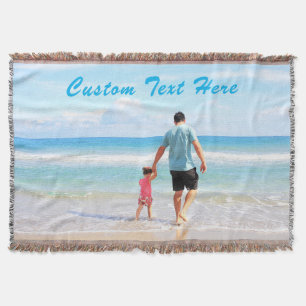 Custom Photo Throw Blanket Your Photos and Text