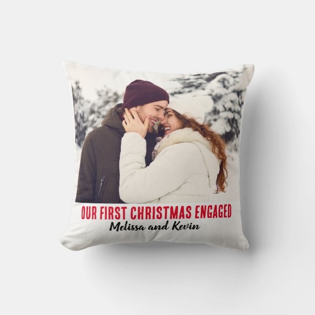 Custom Photo Throw Pillow Christmas Personalized  (Front)