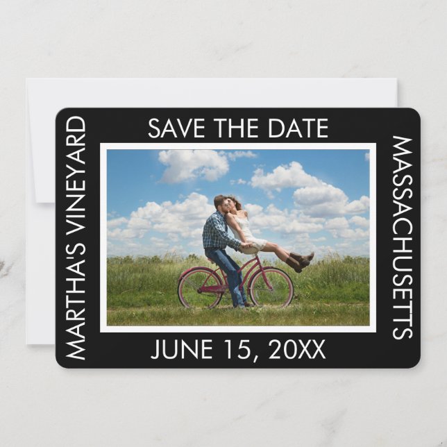 custom photo travel destination save the date (Front)