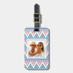 Custom Photo Tribal aztec colourful pattern Luggage Tag